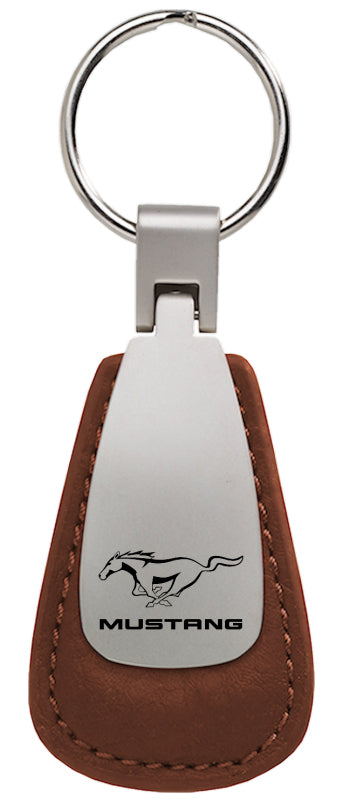 Mustang Leather Teardrop Key Fob - Brown