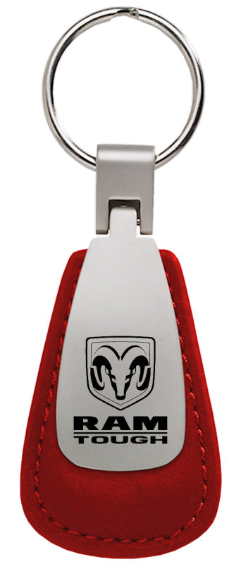 Ram Tough Leather Teardrop Key Fob - Red