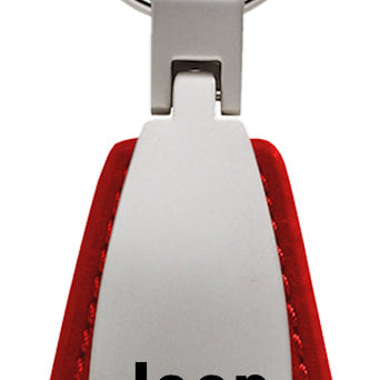 Jeep Rubicon Leather Teardrop Key Fob - Red