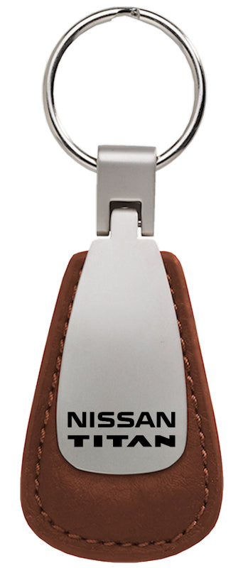 Nissan Titan Leather Teardrop Key Fob - Brown