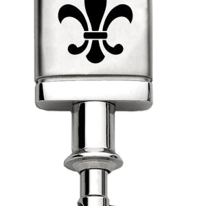 Novelty Fleur-De-Lis Satin-Chrome Valet Key Fob - Silver