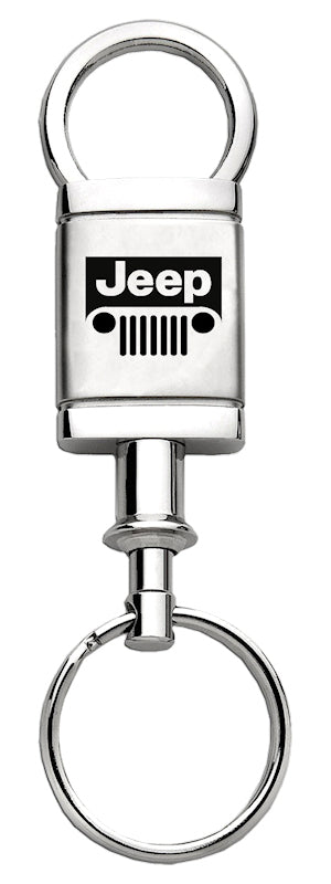 Jeep Grill Satin-Chrome Valet Key Fob - Silver