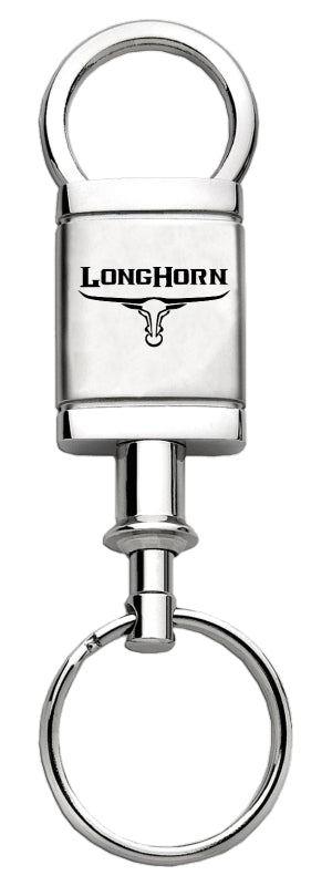 Ram Longhorn Skull Satin-Chrome Valet Key Fob - Silver