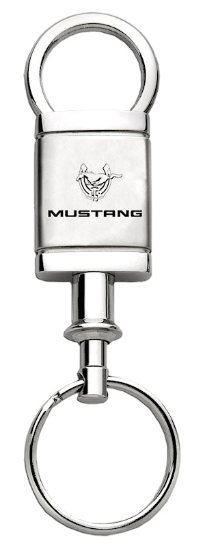 Mustang 45th Anniversary Satin-Chrome Valet Key Fob - Silver