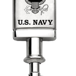 Military U.S. Navy Insignia Satin-Chrome Valet Key Fob - Silver