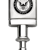 Military U.S. Navy Satin-Chrome Valet Key Fob - Silver