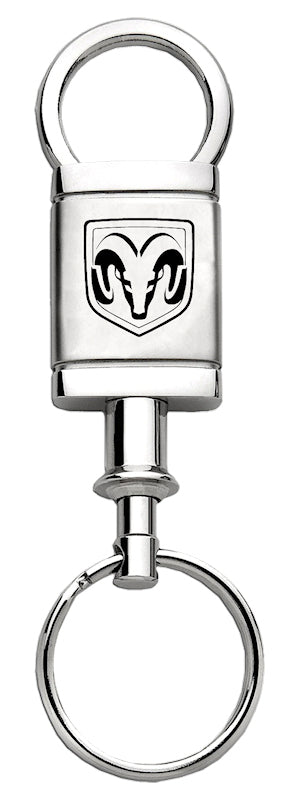 Ram Head Satin-Chrome Valet Key Fob - Silver