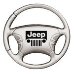 Jeep Grill Steering Wheel Key Fob - Silver