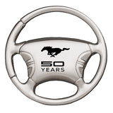 Mustang 50 Years Steering Wheel Key Fob - Silver