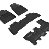 All-Weather Custom-Fit Floor Mats for Acura Mdx 2007-2013 with Non-Slip Backing - Black - 1st Row 2nd Row 3rd Row
