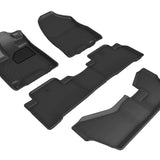 All-Weather Custom-Fit Floor Mats for Acura Mdx 2014-2020 with Non-Slip Backing - Black - 1st Row 2nd Row 3rd Row
