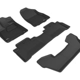 All-Weather Custom-Fit Floor Mats for Acura Mdx 2017-2020 with Non-Slip Backing - Black - 1st Row 2nd Row 3rd Row