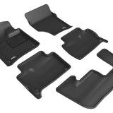 All-Weather Custom-Fit Floor Mats for Audi Q7 2007-2015 with Non-Slip Backing - Black - 1st Row 2nd Row 3rd Row