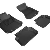 All-Weather Custom-Fit Floor Mats for Audi A4 / S4 / Rs4 2009-2016 with Non-Slip Backing - Black - 1st Row 2nd Row