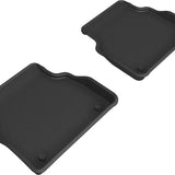 All-Weather Custom-Fit Floor Mats for Audi A8 2011-2017 with Non-Slip Backing - Black - 2nd Row