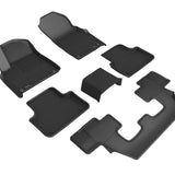 All-Weather Custom-Fit Floor Mats for Audi Q7 / Sq7 2017-2025 with Non-Slip Backing - Black - 1st Row 2nd Row 3rd Row