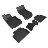 All-Weather Custom-Fit Floor Mats for Alfa Romeo Giulia / Giulia Quadrifoglio 2017-2025 with Non-Slip Backing - Black - 1st Row 2nd Row
