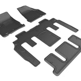 All-Weather Custom-Fit Floor Mats for Buick Enclave 2008-2017 with Non-Slip Backing - Black - 1st Row 2nd Row 3rd Row