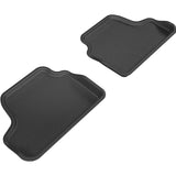 All-Weather Custom-Fit Floor Mats for BMW 3 Series Convertible 2007-2013 with Non-Slip Backing - Black - 2nd Row