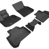 All-Weather Custom-Fit Floor Mats for BMW X3 (G01)/ X4 (G02) 2018-2025 with Non-Slip Backing - Black - 1st Row 2nd Row
