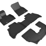 All-Weather Custom-Fit Floor Mats for BMW X7 (G07) 7-Passenger 2019-2025 with Non-Slip Backing - Black - 1st Row 2nd Row 3rd Row