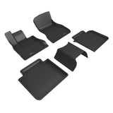 All-Weather Custom-Fit Floor Mats for BMW I7 (G70) 2023-2025 with Non-Slip Backing - Black - 1st Row 2nd Row