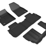 All-Weather Custom-Fit Floor Mats for Cadillac Xt6 2020-2024 with Non-Slip Backing - Black - 1st Row 2nd Row 3rd Row