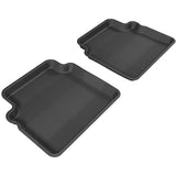All-Weather Custom-Fit Floor Mats for Chevrolet Aveo 2007-2011 with Non-Slip Backing - Black - 2nd Row