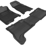 All-Weather Custom-Fit Floor Mats for Chevrolet/ GMC Colorado/ Canyon Crew Cab 2004-2012 with Non-Slip Backing - Black - 1st Row 2nd Row