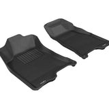 All-Weather Custom-Fit Floor Mats for Chevrolet/ GMC Colorado/ Canyon Crew Cab 2004-2012 with Non-Slip Backing - Black - 1st Row