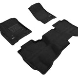 All-Weather Custom-Fit Floor Mats for Chevrolet Silverado Double Cab 2014-2019 with Non-Slip Backing - Black - 1st Row 2nd Row