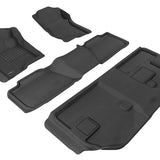 All-Weather Custom-Fit Floor Mats for Chevrolet Suburban 2007-2014 with Non-Slip Backing - Black - 1st Row 2nd Row 3rd Row