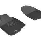 All-Weather Custom-Fit Floor Mats for Chevrolet Malibu 2008-2012 with Non-Slip Backing - Black - 1st Row