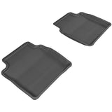 All-Weather Custom-Fit Floor Mats for Chevrolet Malibu 2008-2012 with Non-Slip Backing - Black - 2nd Row