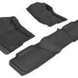 All-Weather Custom-Fit Floor Mats for Chevrolet Tahoe 2007-2014 with Non-Slip Backing - Black - 1st Row 2nd Row