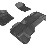 All-Weather Custom-Fit Floor Mats for Chevrolet Silverado Extended Cab 2007-2013 with Non-Slip Backing - Black - 1st Row 2nd Row