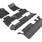 All-Weather Custom-Fit Floor Mats for Chevrolet Tahoe 2015-2020 with Non-Slip Backing - Black - 1st Row 2nd Row 3rd Row