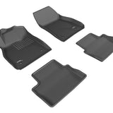 All-Weather Custom-Fit Floor Mats for Chevrolet Malibu 2013-2015 with Non-Slip Backing - Black - 1st Row 2nd Row