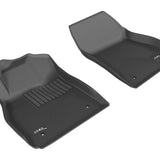 All-Weather Custom-Fit Floor Mats for Chevrolet Malibu 2013-2015 with Non-Slip Backing - Black - 1st Row