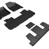 All-Weather Custom-Fit Floor Mats for Chevrolet Traverse 2018-2023 with Non-Slip Backing - Black - 1st Row 2nd Row 3rd Row