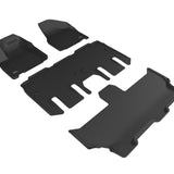 All-Weather Custom-Fit Floor Mats for Chrysler Pacifica / Voyager 2020-2025 with Non-Slip Backing - Black - 1st Row 2nd Row 3rd Row
