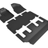 All-Weather Custom-Fit Floor Mats for Chrysler Pacifica Hybrid 2018-2025 with Non-Slip Backing - Black - 1st Row 2nd Row 3rd Row