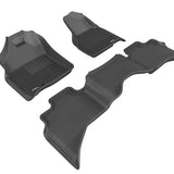 All-Weather Custom-Fit Floor Mats for Dodge Ram 1500 Quad Cab 2009-2012 with Non-Slip Backing - Black - 1st Row 2nd Row