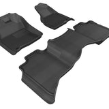 All-Weather Custom-Fit Floor Mats for Dodge Ram 15/25/3500 Crew Cab 2019-2024 with Non-Slip Backing - Black - 1st Row 2nd Row