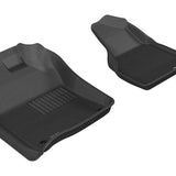 All-Weather Custom-Fit Floor Mats for Dodge Ram 15 Crew/ 25/ 35 Crew/ Mega 2019-2024 with Non-Slip Backing - Black - 1st Row
