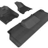 All-Weather Custom-Fit Floor Mats for Dodge Ram 2500/3500 Mega Cab 2010-2012 with Non-Slip Backing - Black - 1st Row 2nd Row