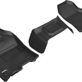 All-Weather Custom-Fit Floor Mats for Dodge Ram 1500 Crew/ Quad 2019-2024 with Non-Slip Backing - Black - 1st Row