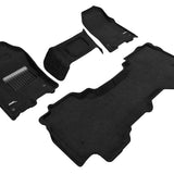 All-Weather Custom-Fit Floor Mats for Dodge Ram 1500 Quad Cab 2019-2024 with Non-Slip Backing - Black - 1st Row 2nd Row