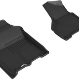 All-Weather Custom-Fit Floor Mats for Dodge Ram 2500 / 3500 Crew / Mega 2019-2024 with Non-Slip Backing - Black - 1st Row