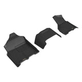 All-Weather Custom-Fit Floor Mats for Dodge Ram 2500 Crew Cab 2019-2024 with Non-Slip Backing - Black - 1st Row